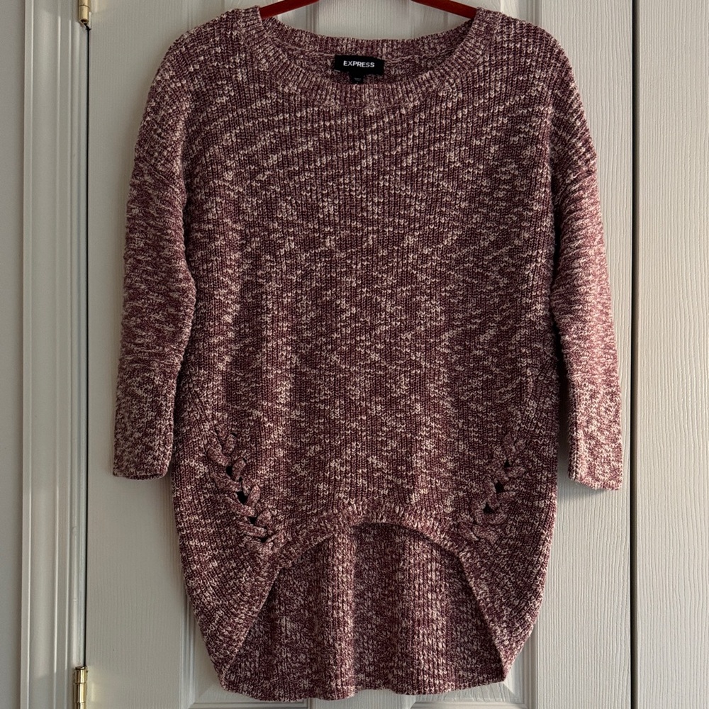 Express Marled Knit Sweater with Side Detail – Women’s Size Small